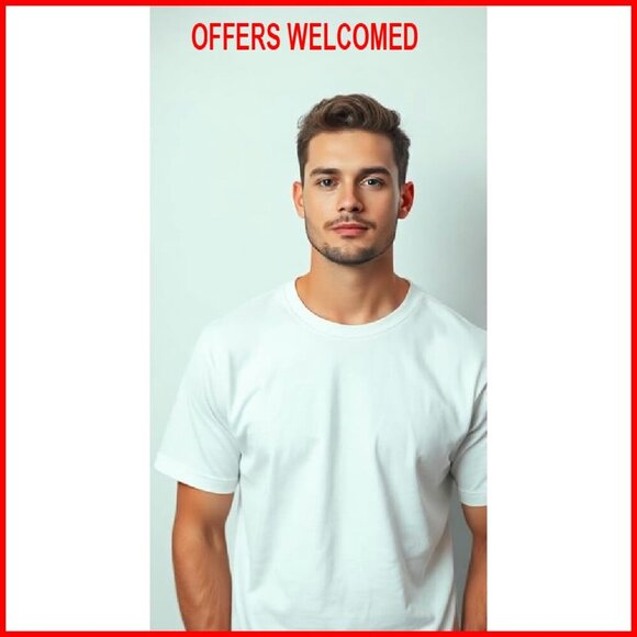 5XL Round Neck Cotton T-Shirt, Tagless, Spring Back Fit, Comfortable - Picture 4 of 8